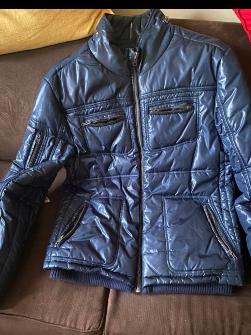 David Bitton (Buffalo) Shiny Navy Quilted Puffer Jacket
